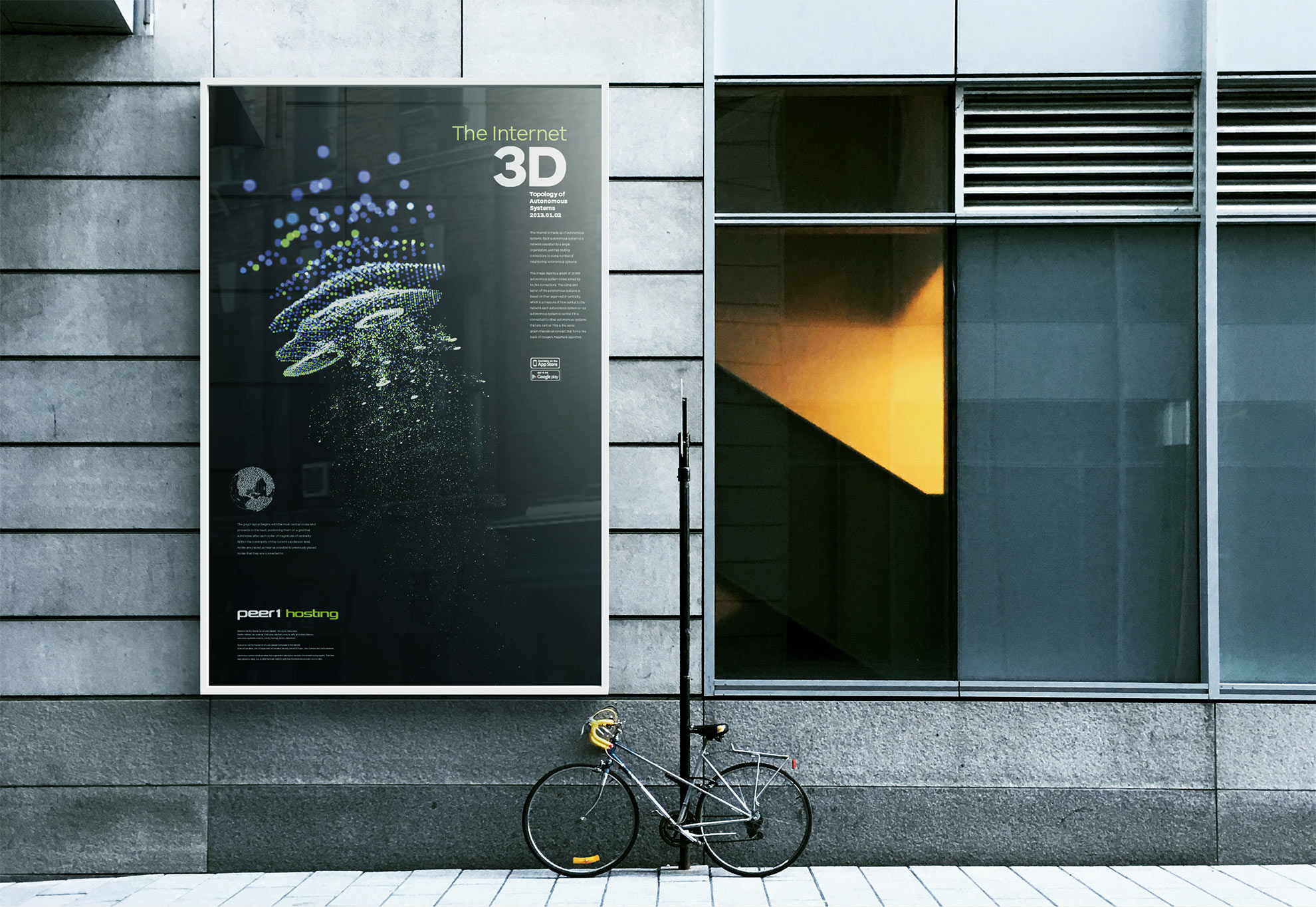 Peer 1 Hosting Map of the Internet street poster