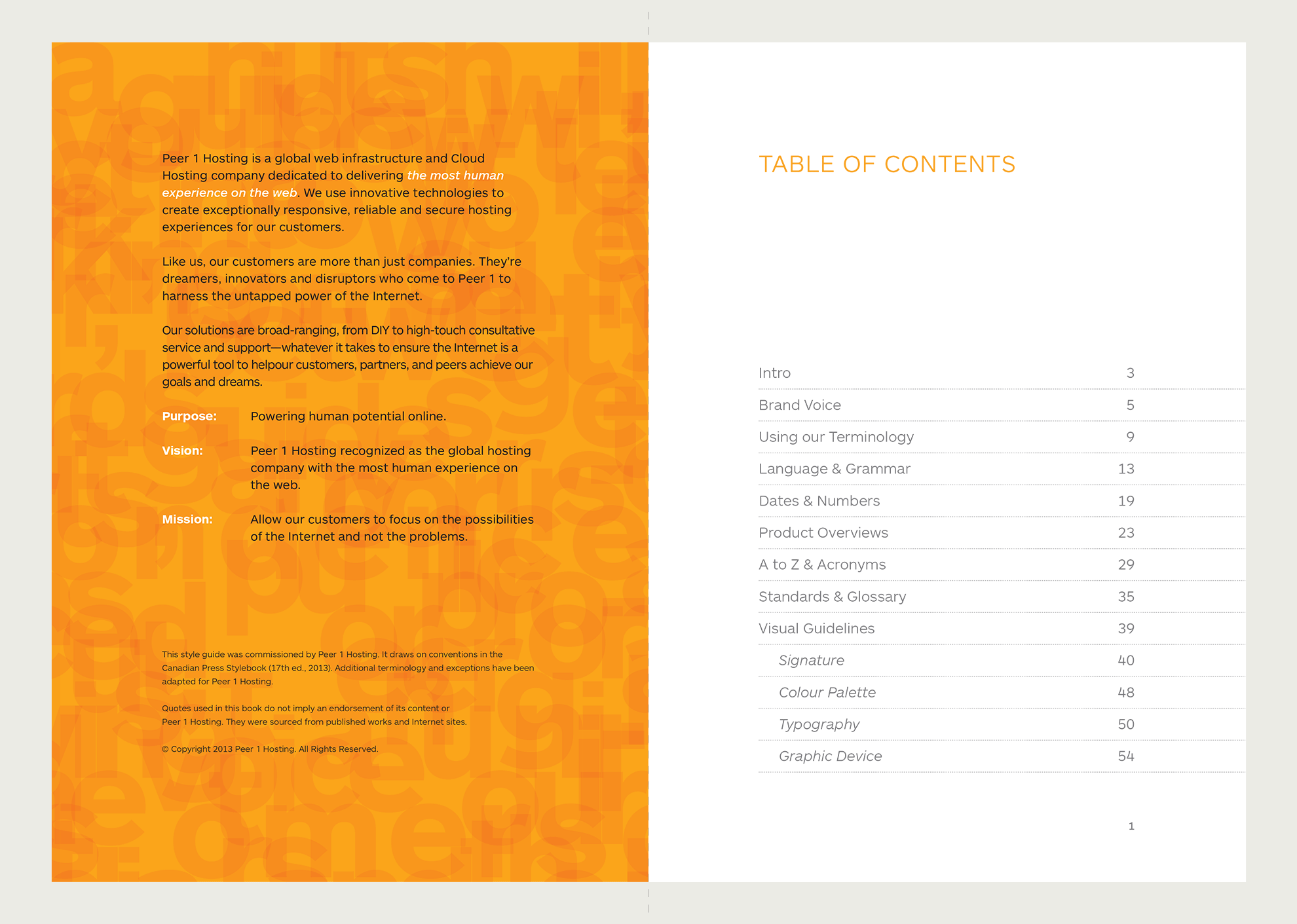 Peer 1 Hosting Guidelines