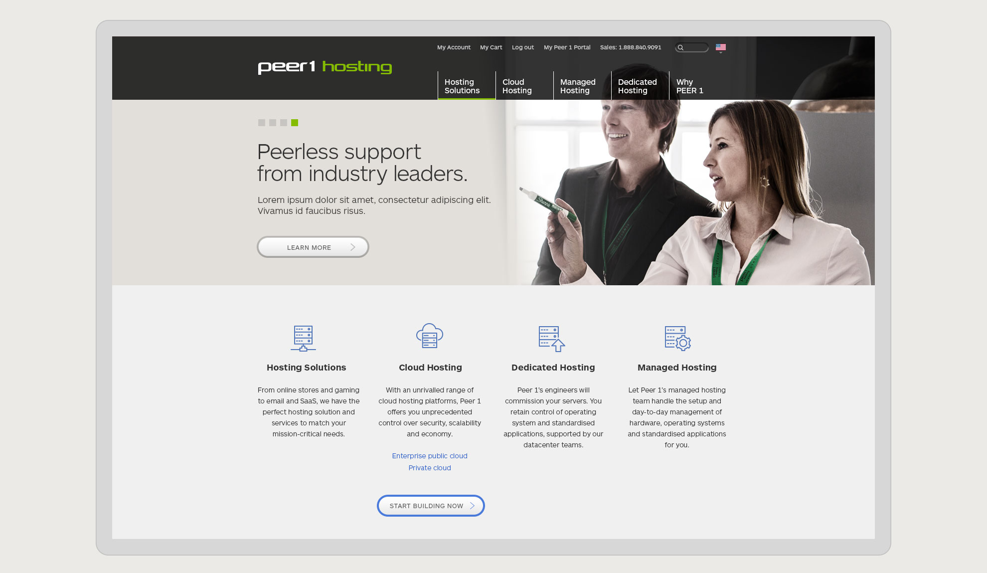 Peer 1 Hosting website