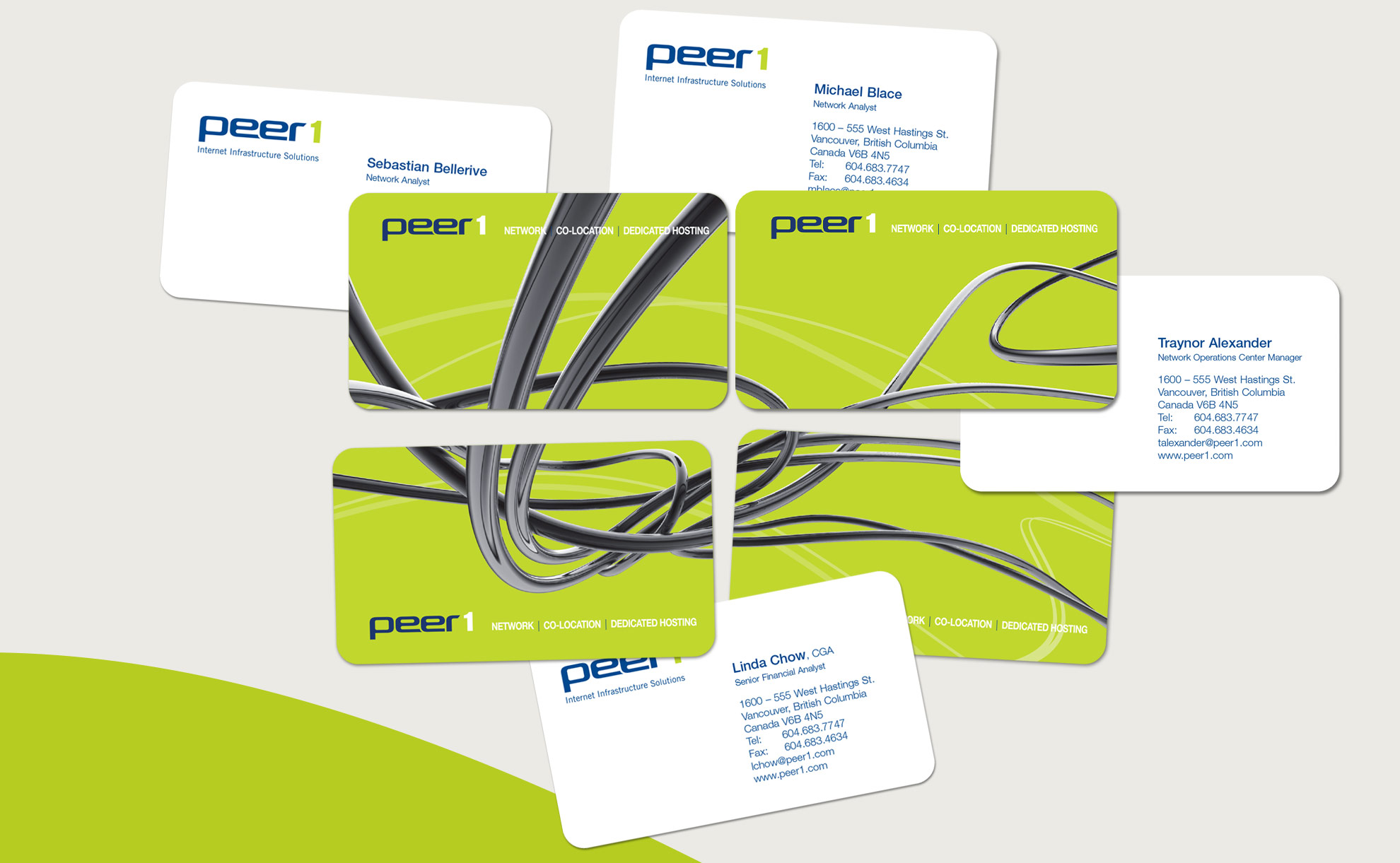 Peer 1 Hosting business cards
